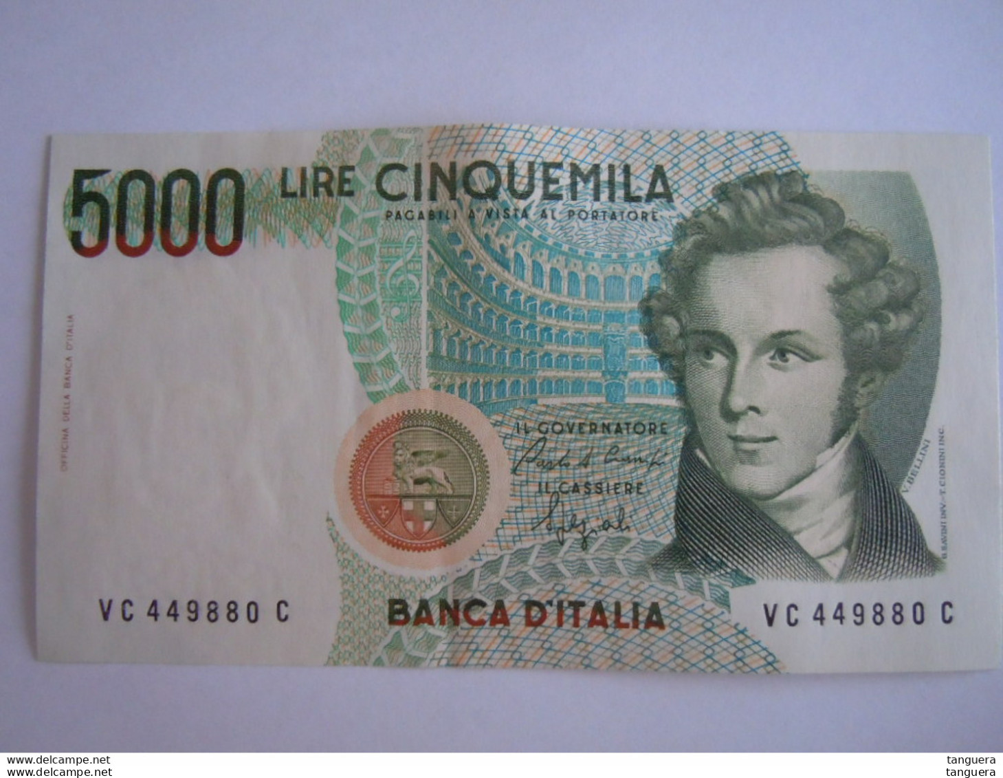 Italia Italie 5000 Lire VC 449880 C N'a Pas Circulé, Tient Un Pli Tres Léger - 5000 Lire