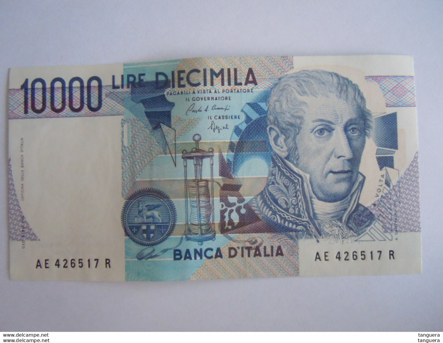 Italia Italie 10000 lire Volta 8 billets consécutivement AE 426512 R à AE 426519 R neuf