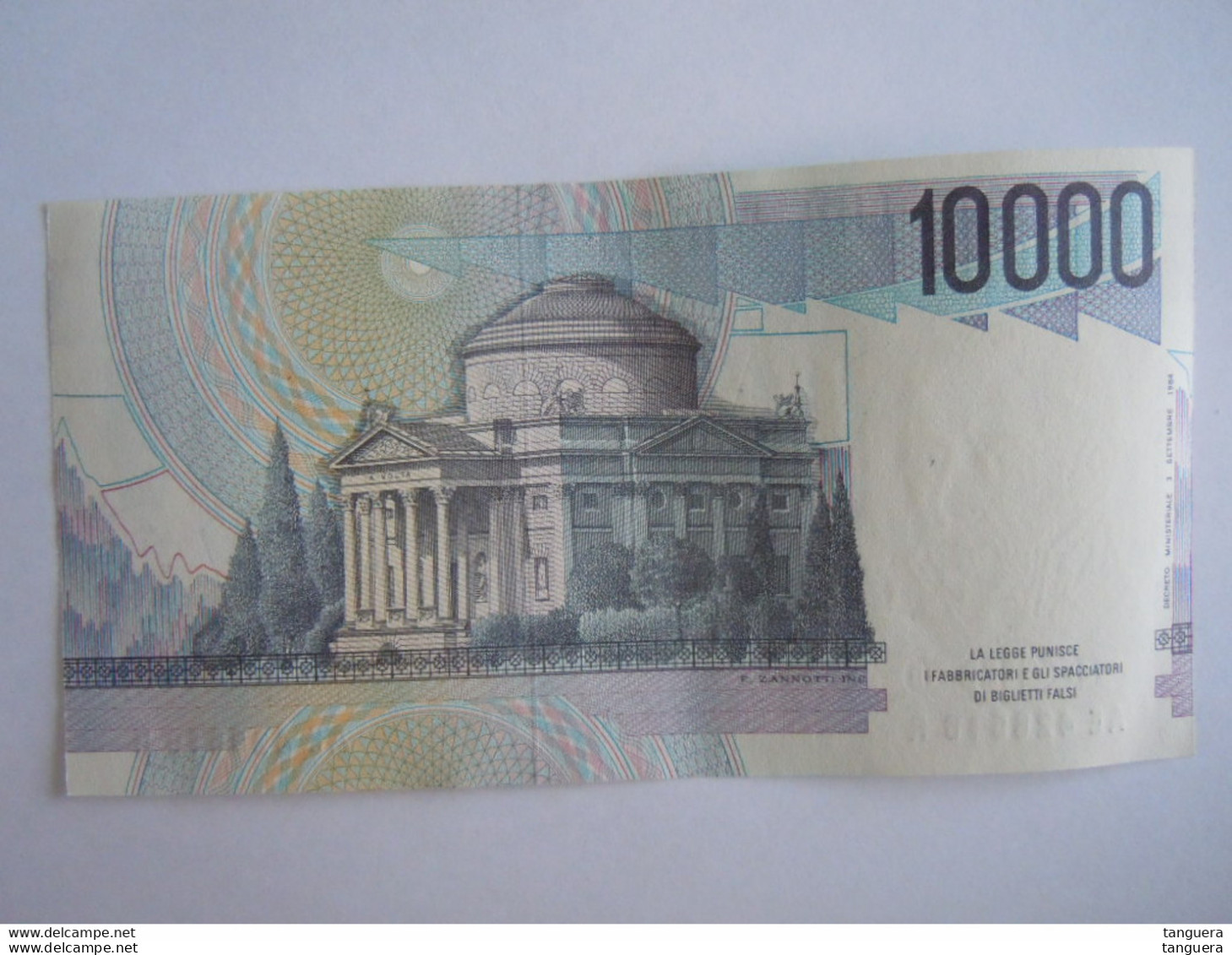 Italia Italie 10000 lire Volta 8 billets consécutivement AE 426512 R à AE 426519 R neuf