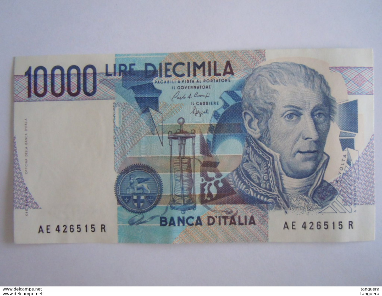 Italia Italie 10000 lire Volta 8 billets consécutivement AE 426512 R à AE 426519 R neuf