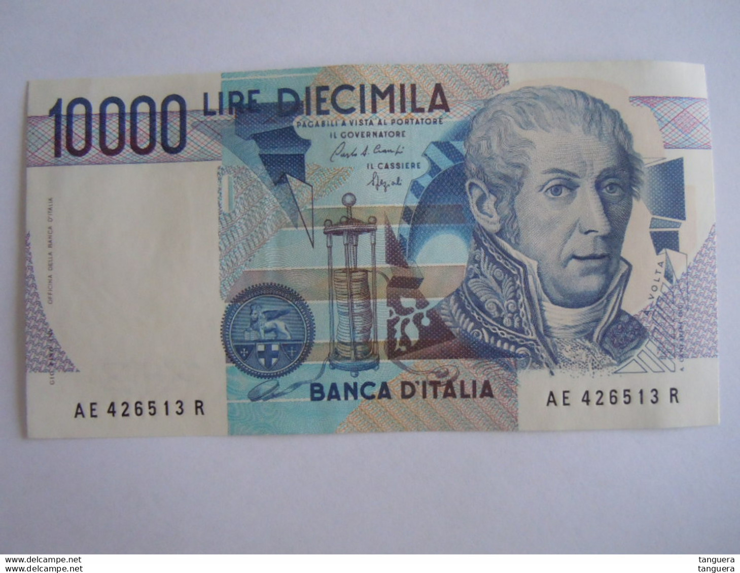 Italia Italie 10000 lire Volta 8 billets consécutivement AE 426512 R à AE 426519 R neuf