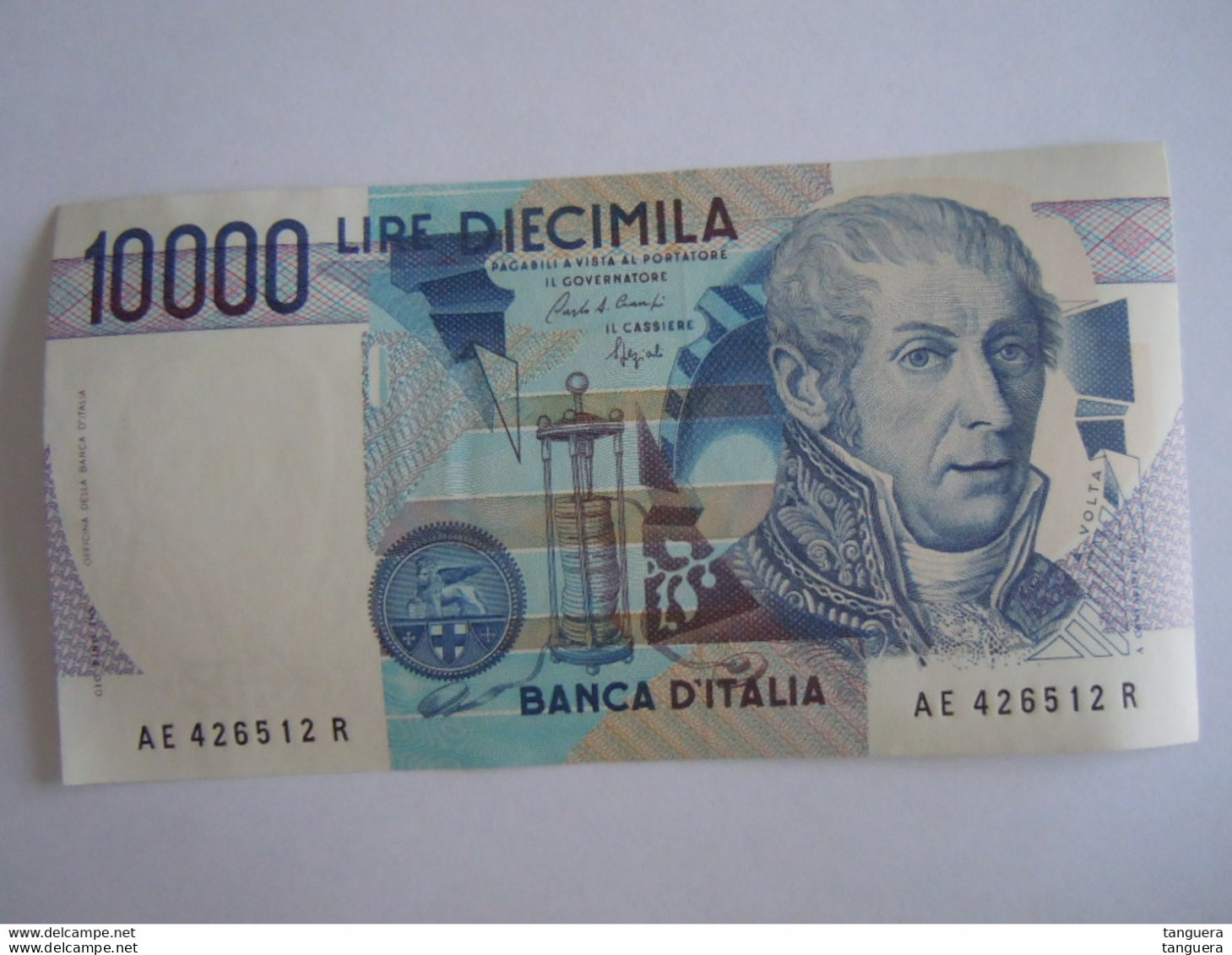Italia Italie 10000 lire Volta 8 billets consécutivement AE 426512 R à AE 426519 R neuf