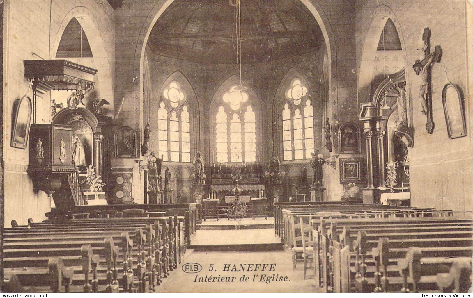 BELGIQUE - Haneffe - Intérieur De L'Eglise - Carte Postale Ancienne - Otros & Sin Clasificación