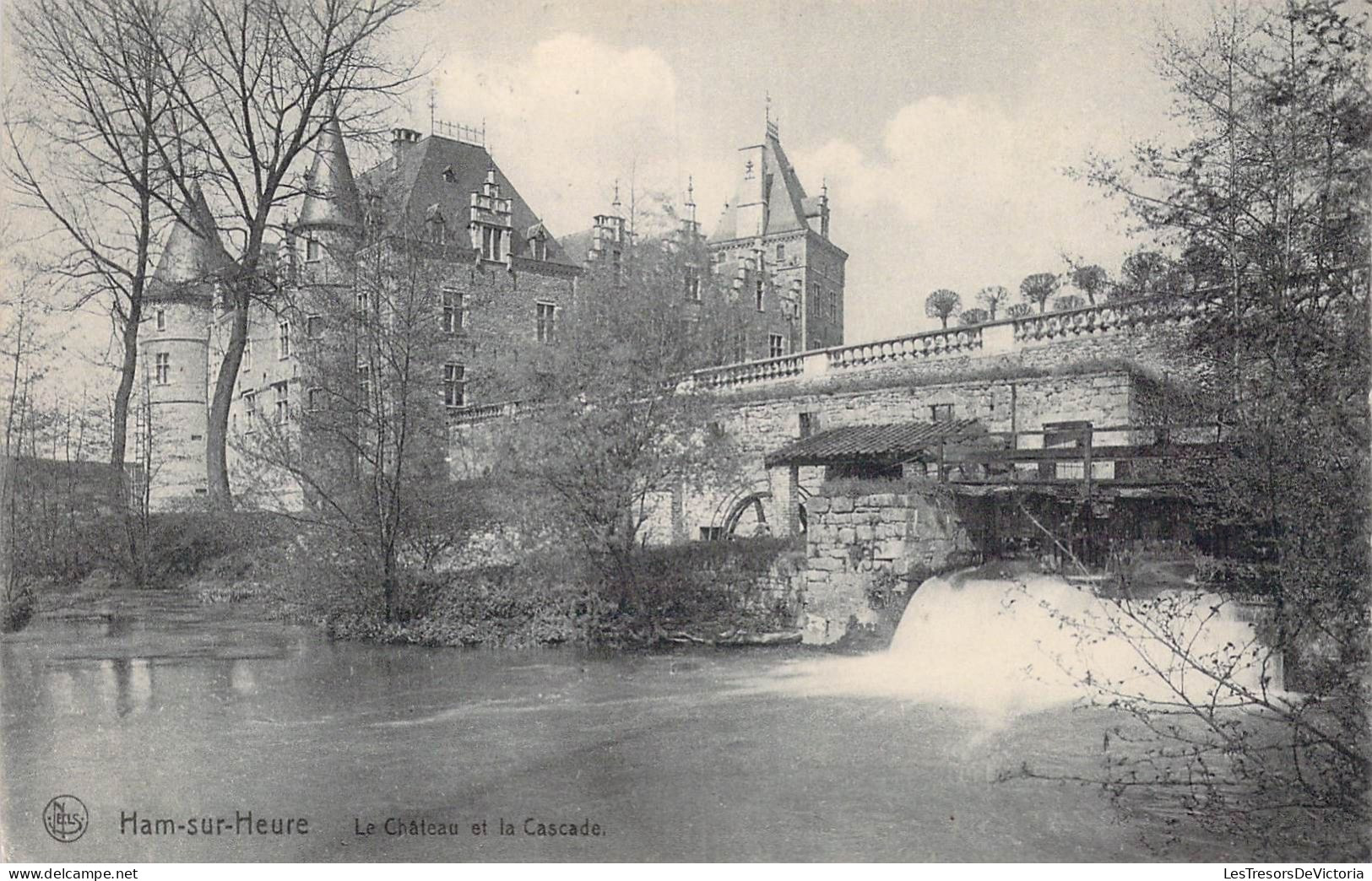 BELGIQUE - Ham-sur-Heure - Le Château Et La Cascade - Carte Postale Ancienne - Ham-sur-Heure-Nalinnes