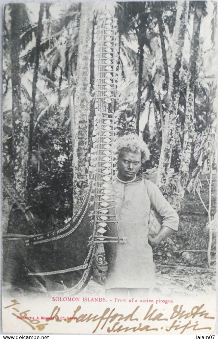C. P. A. : SALOMON : SOLOMON ISLANDS : Prow Of A Native Pirogue, In 1906 - Islas Salomon