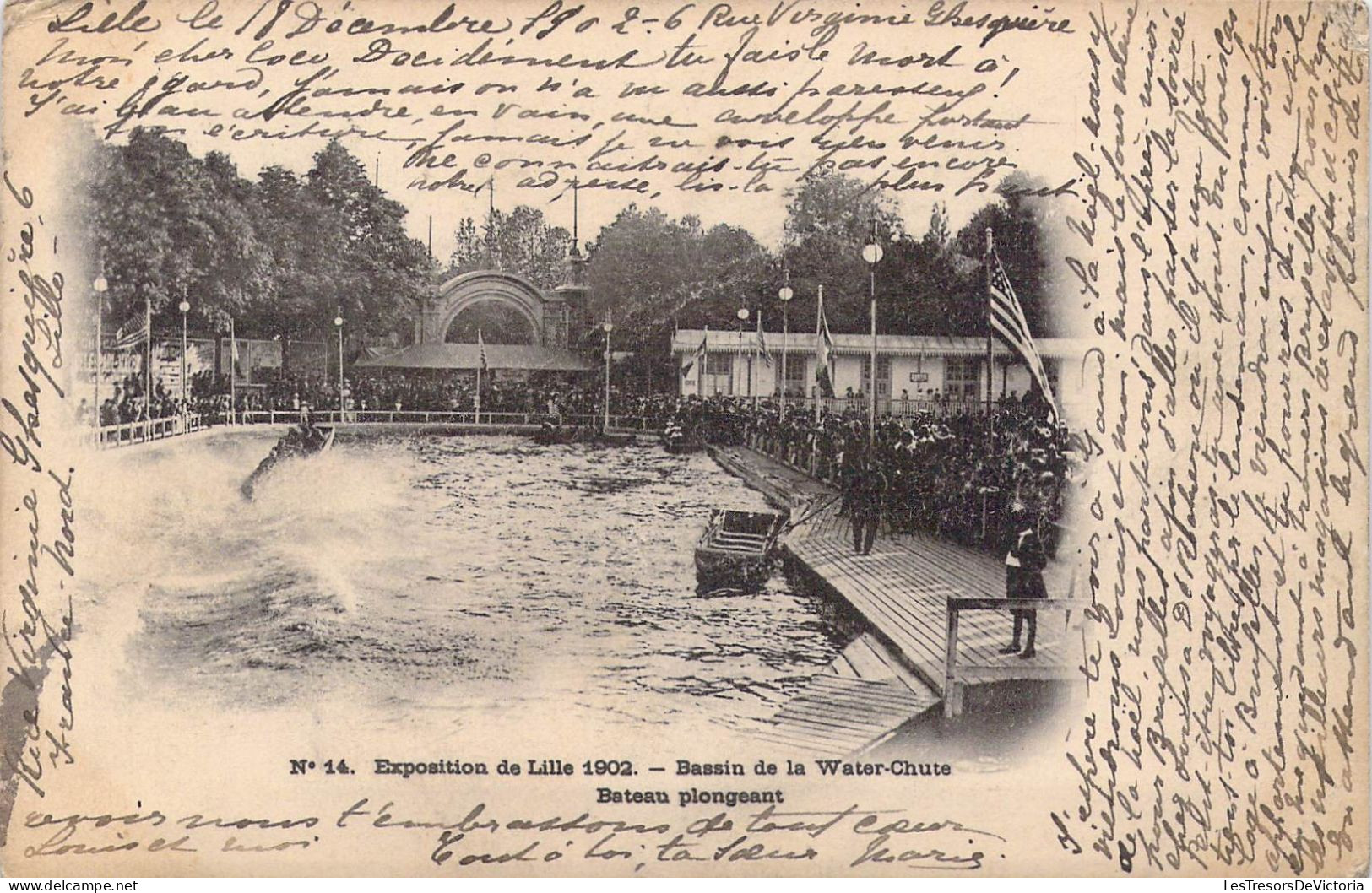 FRANCE - 59 - Lille - Exposition De Lille 1902 - Bassin De La Water-Chute - Bateau Plongeant - Carte Postale Ancienne - Lille