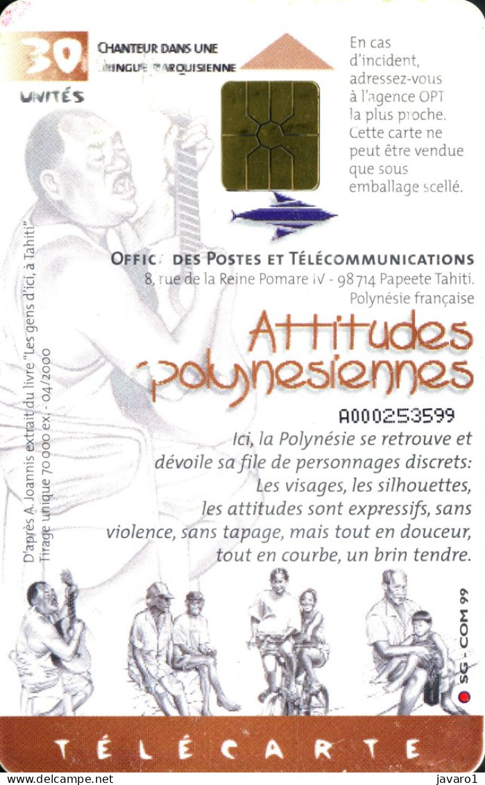 FR. POLYNESIA : FP098  30 Chanteur Dans Une Bringue Marquisienne ( Batch: A000249165) USED - Polynésie Française