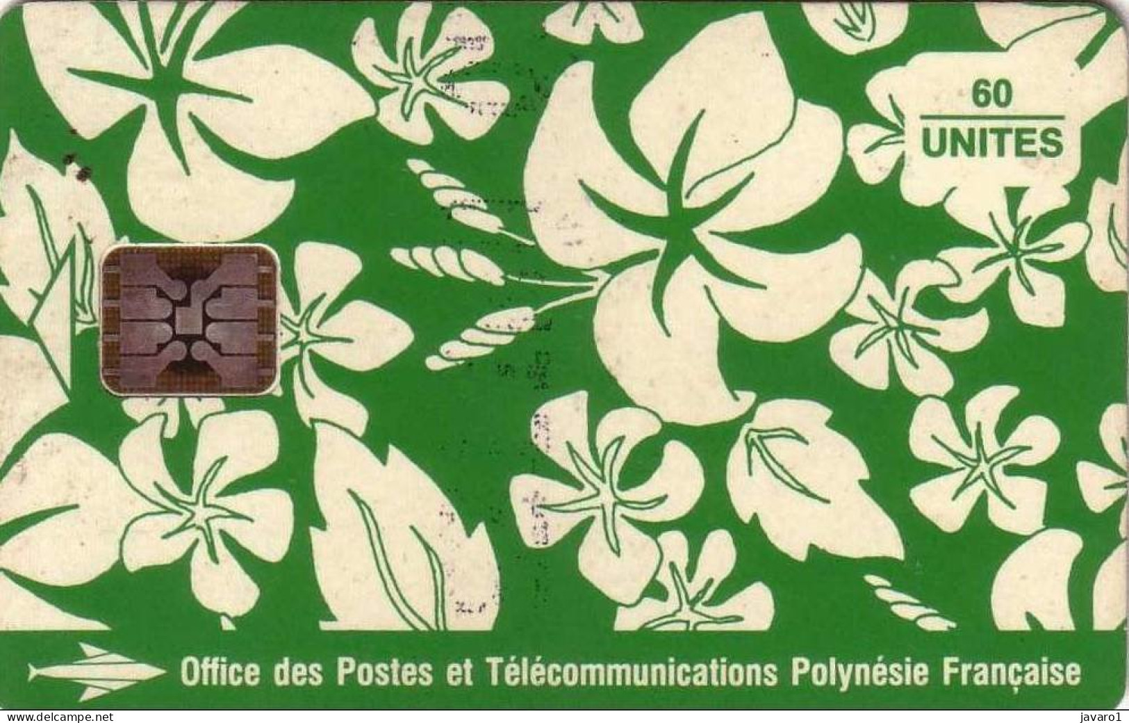 FR. POLYNESIA : FP018  60 Motif Pareo, S. Millecamps 1993 (green) ( Batch: 00480 MATT) USED - Polynésie Française