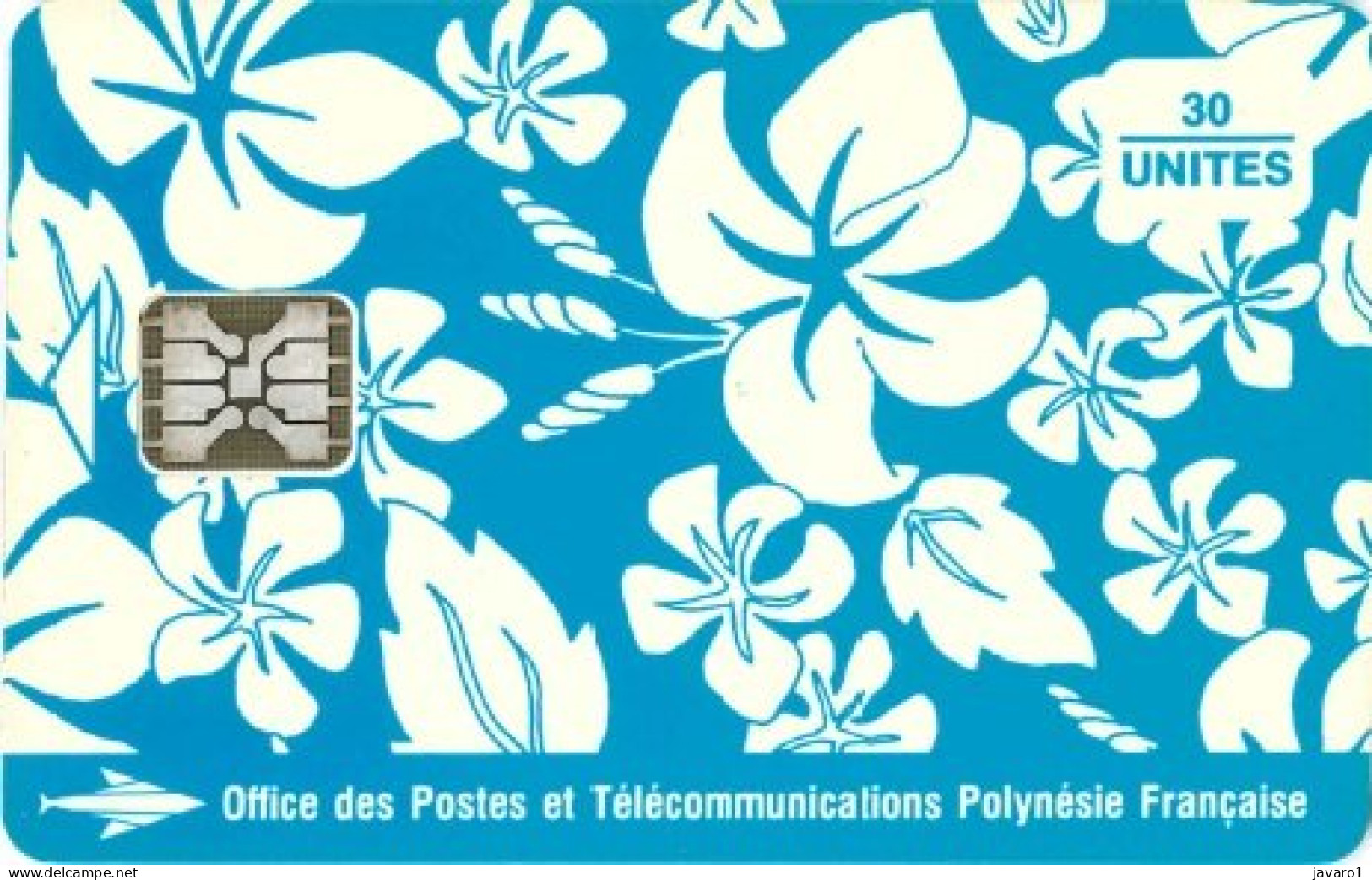 FR. POLYNESIA : FP017B  30 Motif Pareo, S. Millecamps 1993 (blue) ( Batch: C42100730) USED - Polynésie Française