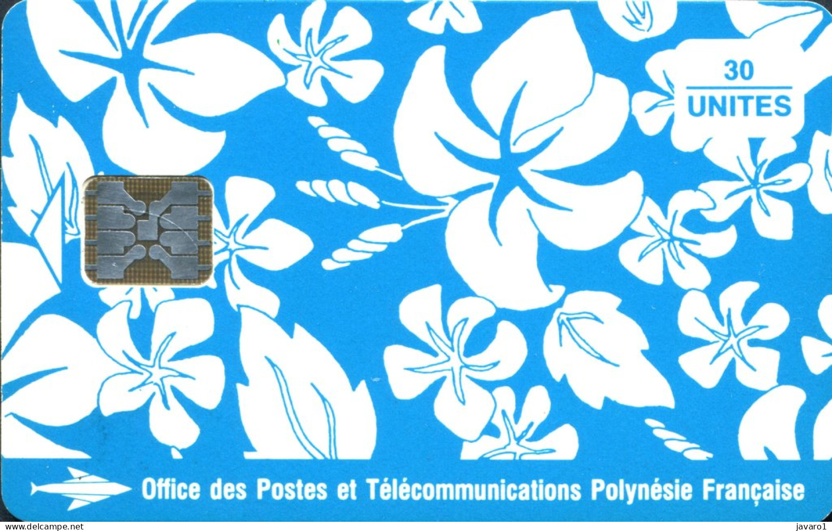 FR. POLYNESIA : FP017A  30 Motif Pareo, S. Millecamps 1993 (blue) ( Batch: C42100736) USED - Polynésie Française