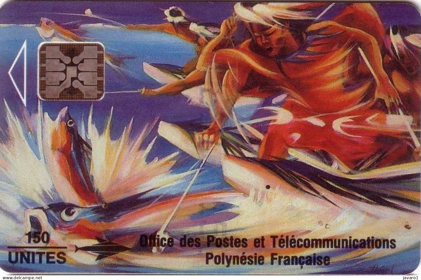 FR. POLYNESIA : FP014C 150 La Peche Aux Cailloux ( Batch: 00162 SHINY REV) USED - Polynésie Française