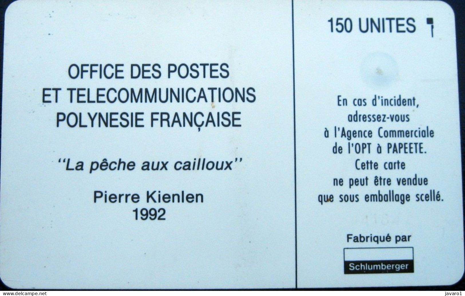 FR. POLYNESIA : FP014B 150 La Peche Aux Cailloux ( Batch: 00162 MATT REV) USED - Polynésie Française