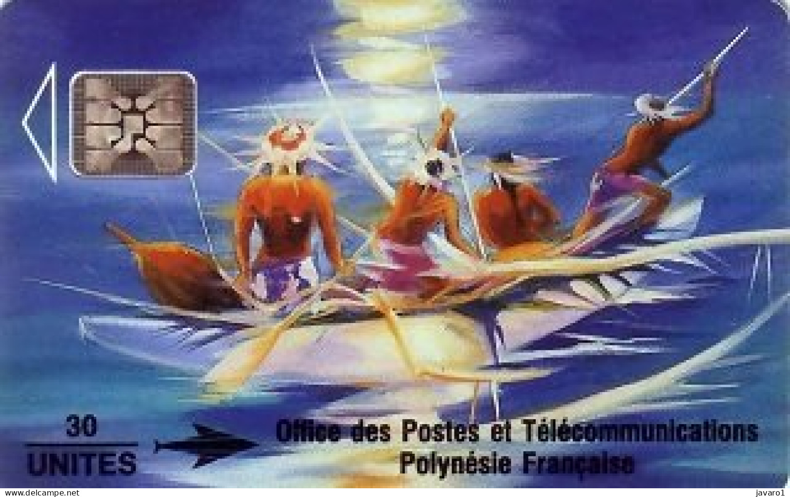 FR. POLYNESIA : FP012A2  30 Polynesie, Soleil Levant MATT ( Batch: 00175) USED - Polynésie Française