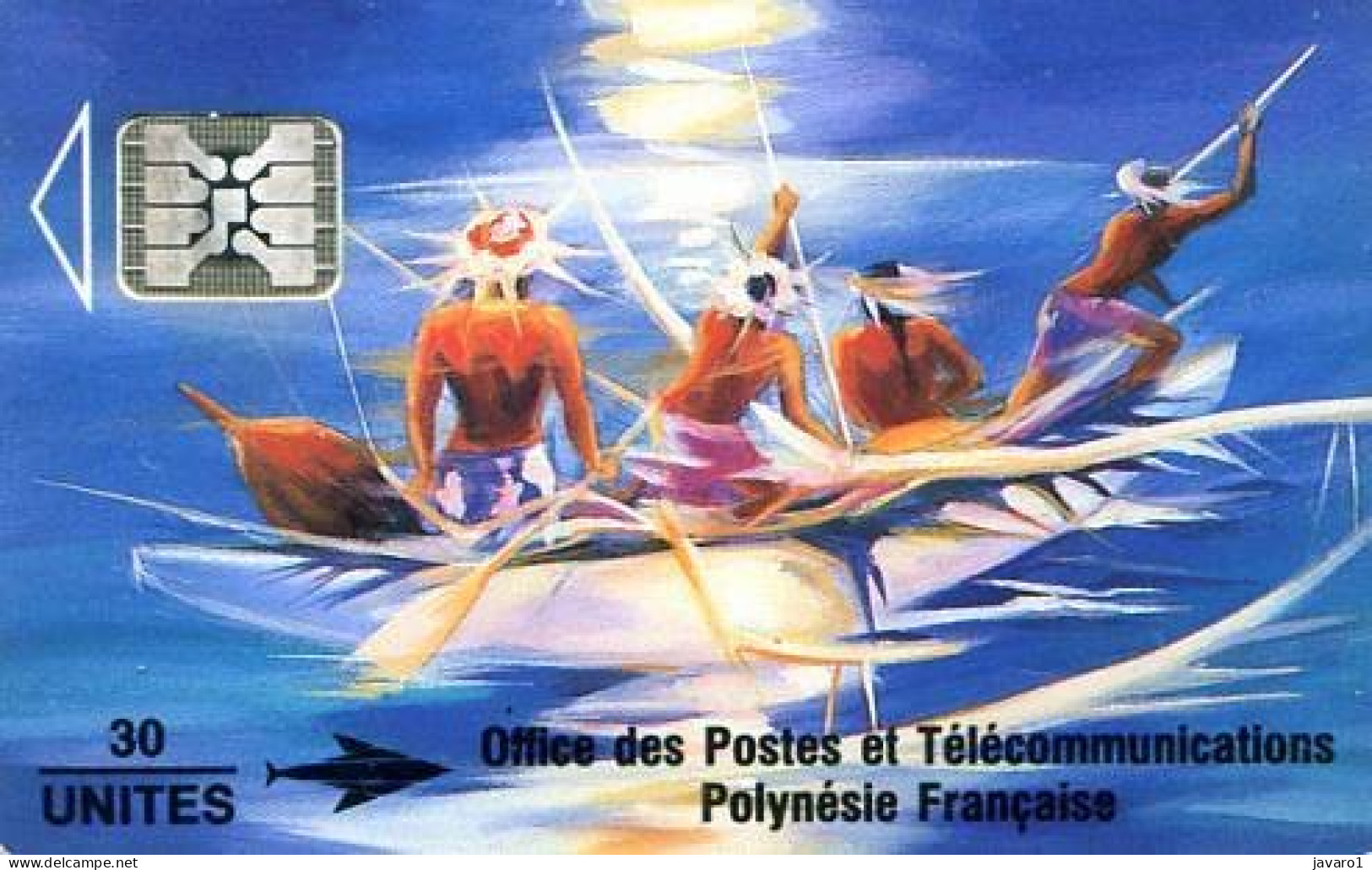 FR. POLYNESIA : FP012  30 Polynesie, Soleil Levant Verso Noir ( Batch: 44259) USED - Polynésie Française