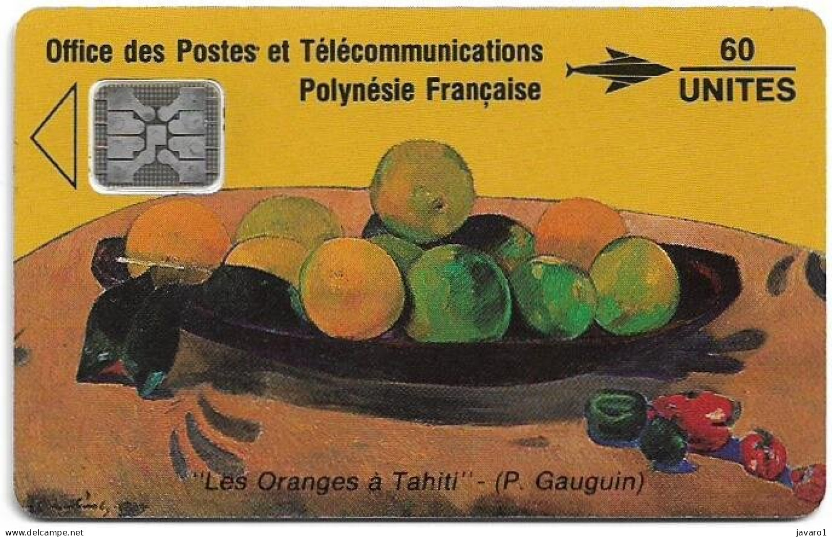 FR. POLYNESIA : FP005B2.V1  60 Les Oranges A Tahiti, P. Gauguin (inv. 8) ( Batch: 32087 (8 INVERTED)) USED - Polynésie Française