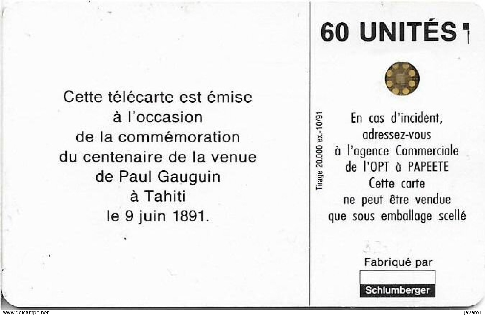 FR. POLYNESIA : FP005B2.V1  60 Les Oranges A Tahiti, P. Gauguin (inv. 8) ( Batch: 32087 (8 INVERTED)) USED - Polynésie Française