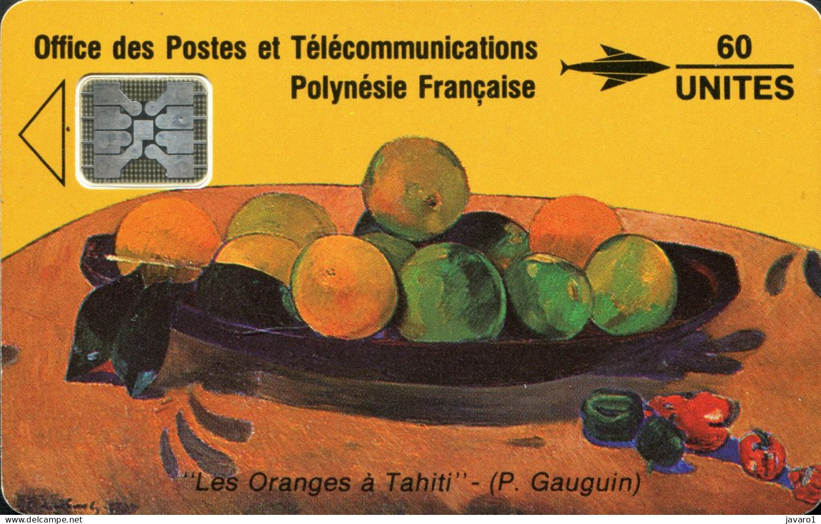 FR. POLYNESIA : FP005  60 Les Oranges A Tahiti, P. Gauguin 5/91 ( Batch: 27219) USED - Polynésie Française