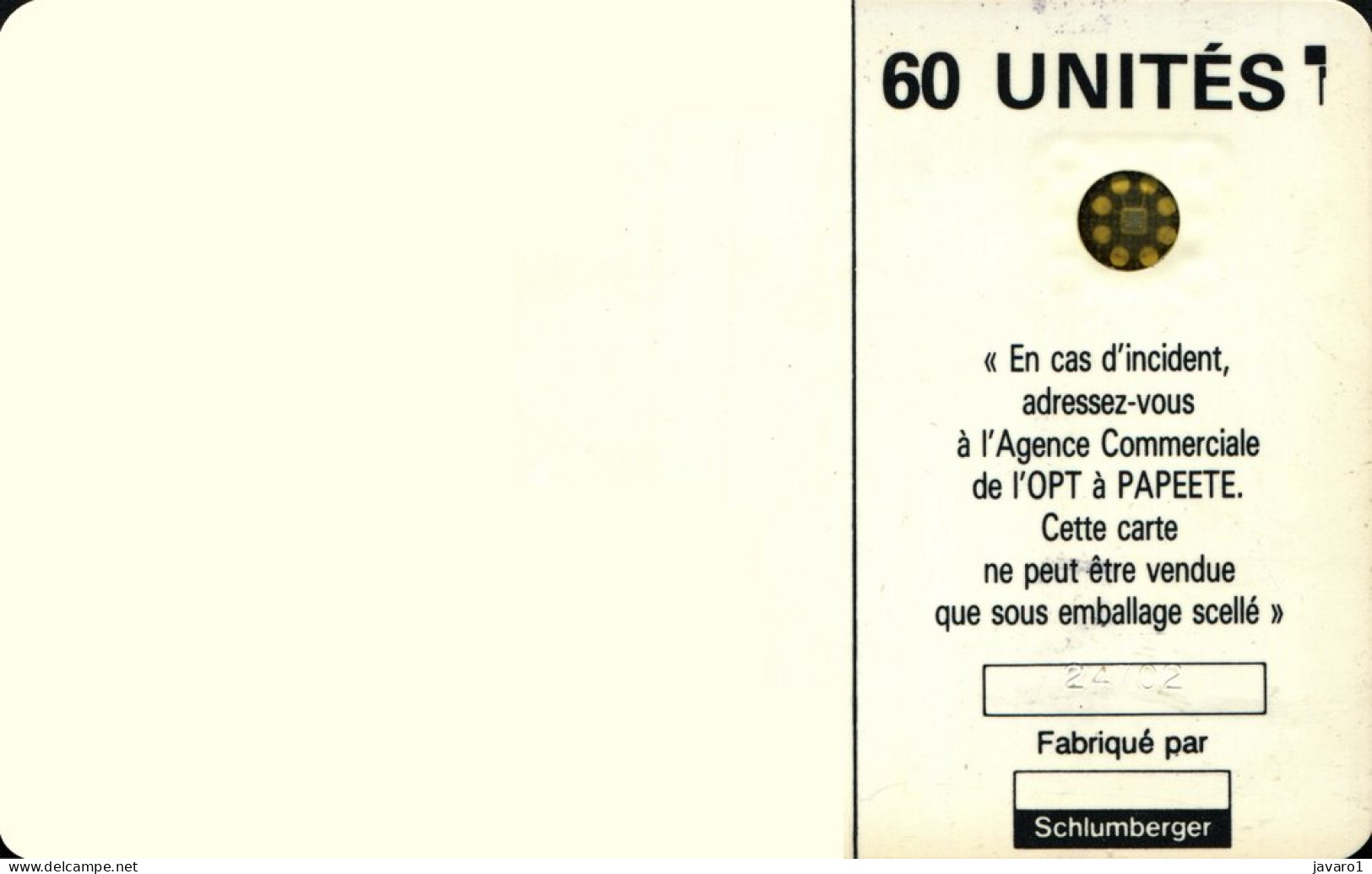 FR. POLYNESIA : FP004B  60 Le Monde A Votre Porte! SC5 6MM GEMB ( Batch: 24638) USED - Polynésie Française