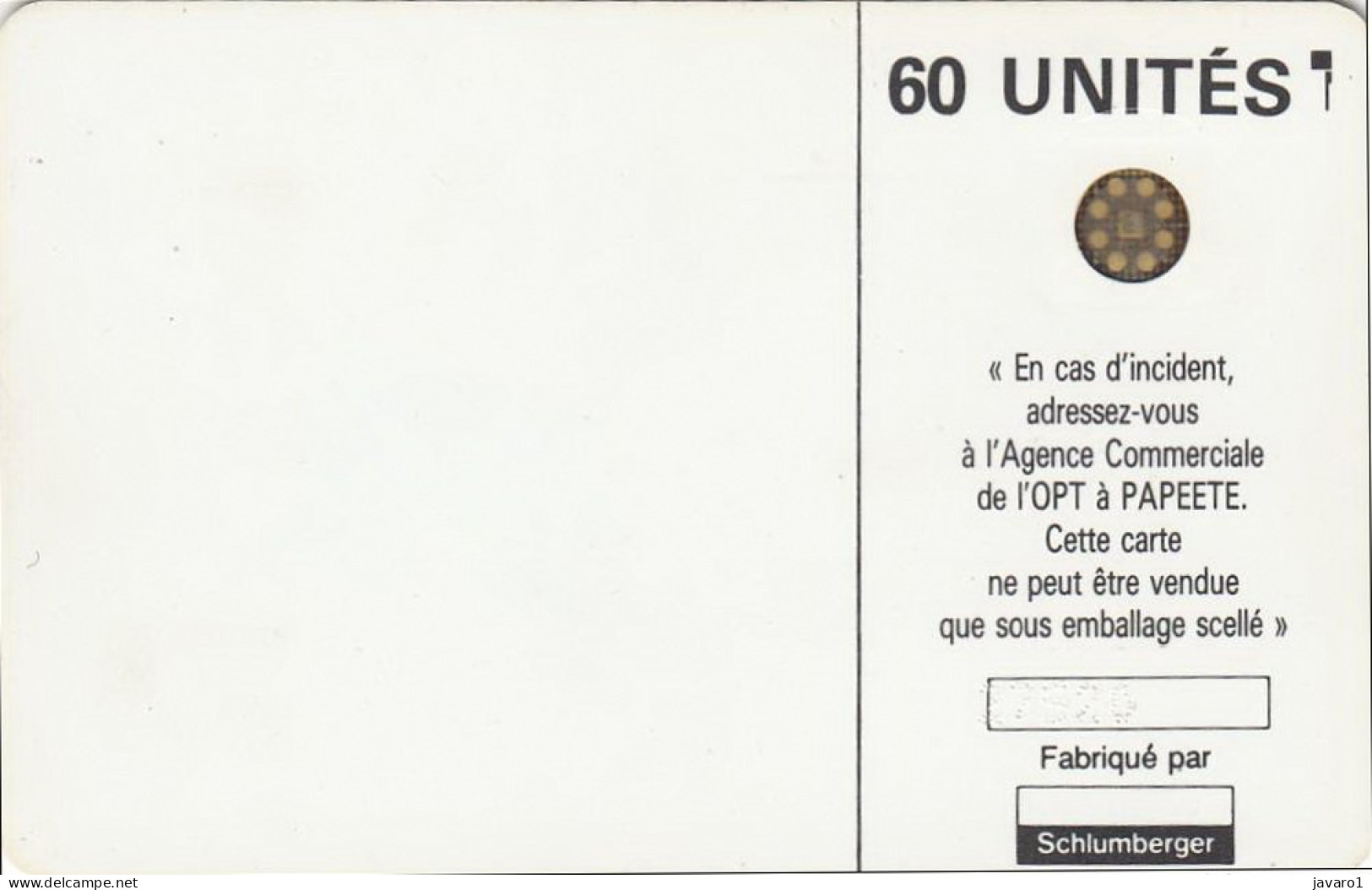 FR. POLYNESIA : FP004A  60 Le Monde A Votre Porte! SC4 7MM 5IMP ( Batch: 27520) USED - Polynésie Française