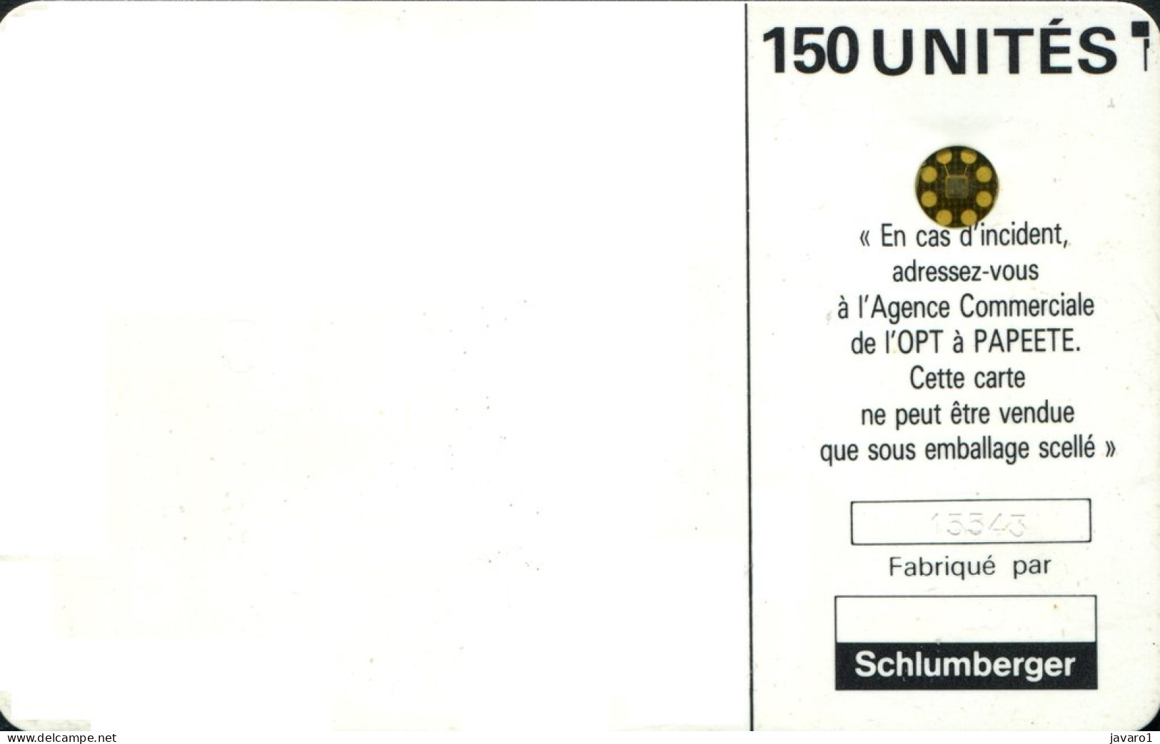 FR. POLYNESIA : FP002A 150 Tiki Purple Cadre SC5 6MM Verso Noir Grand Log ( Batch: 15543) USED - Polynésie Française