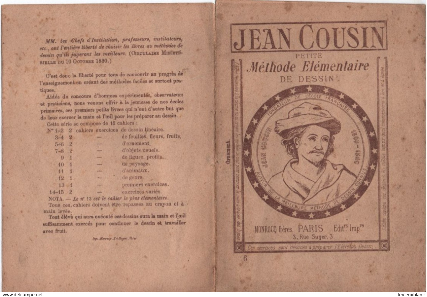 Petite Méthode élémentaire De DESSIN / Ornement :/Jean COUSIN/ Monrocq Frères Paris/Vers 1880-1900                CAH348 - Federn