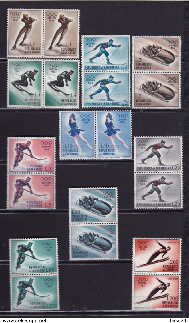 1955 San Marino Saint Marin CORTINA OLIMPIADI INVERNALI SPORT 2 Serie Di 10v. Coppia MNH** OLYMPICS - Winter 1956: Cortina D'Ampezzo