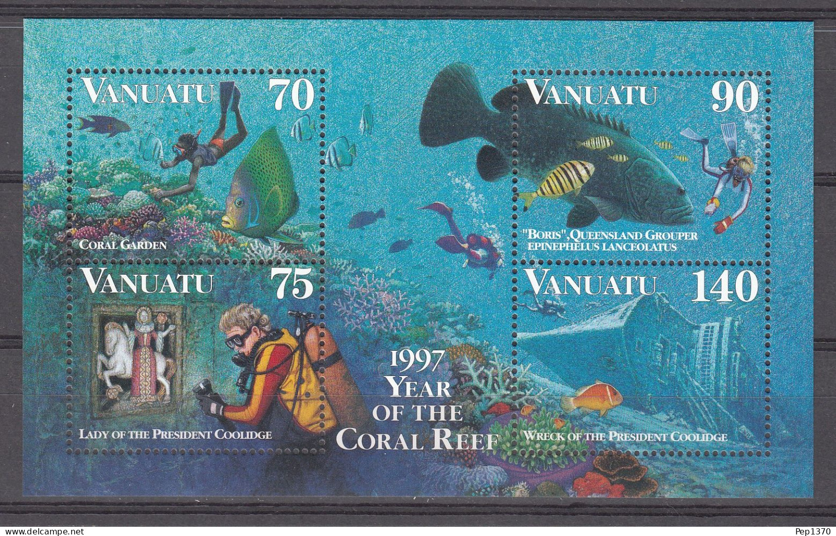 VANUATU 1997 -  VIDA MARINA - CORALES Y PECES - YVERT HB-28** - Vanuatu (1980-...)