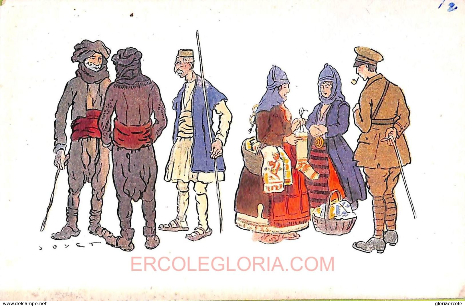 Ac9150  - GREECE - VINTAGE POSTCARD - ETHNIC Illustrated HUMOUR - Europa