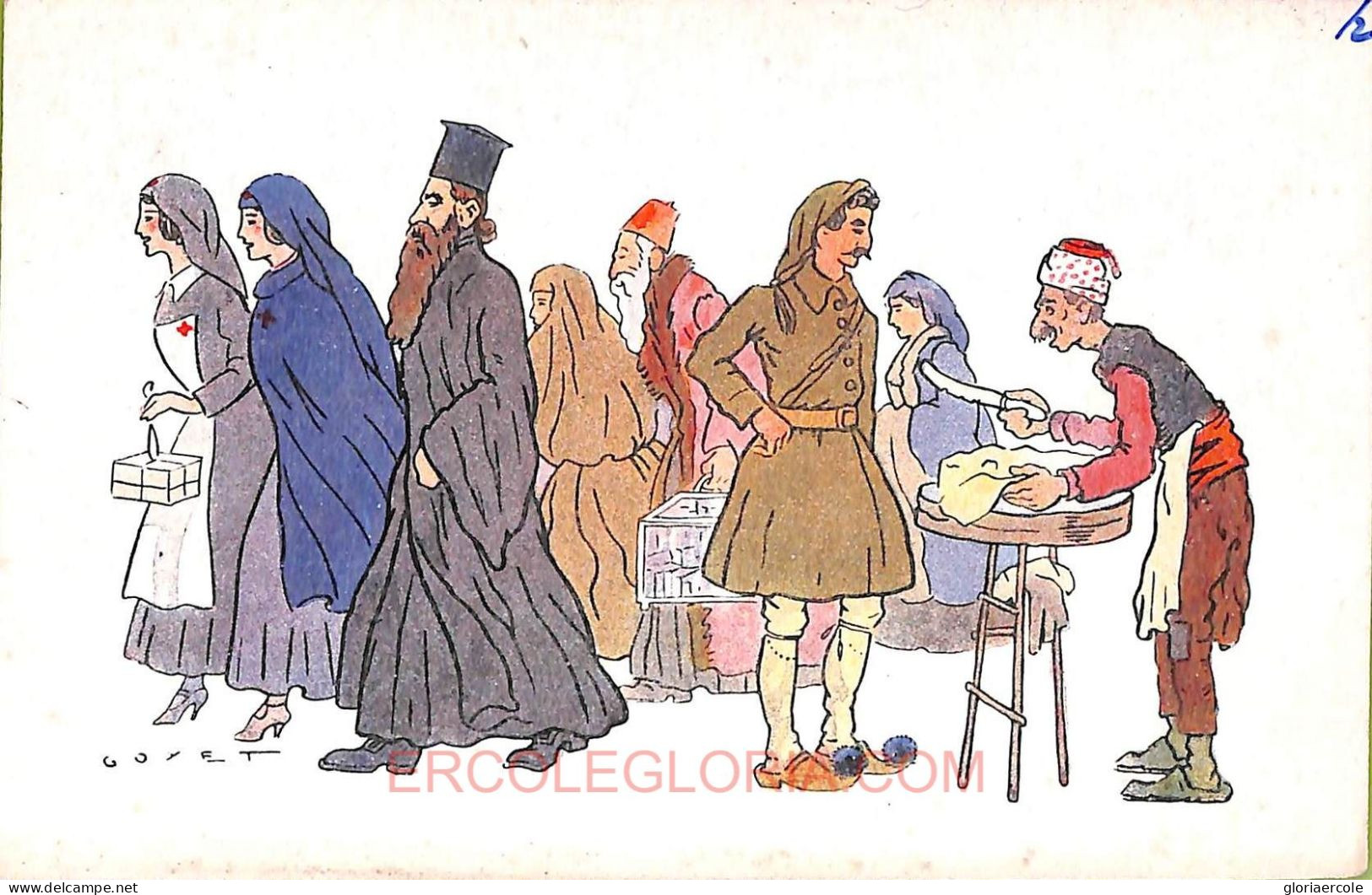 Ac9151  - GREECE - VINTAGE POSTCARD - ETHNIC Illustrated HUMOUR - Europa