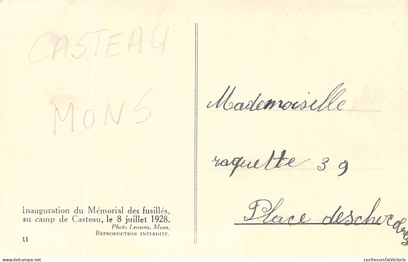 BELGIQUE - CASTEAU - Inauguration Du Mémorial Des Fusillés - Le 8 Juillet 1928 - Carte Postale Ancienne - Other & Unclassified