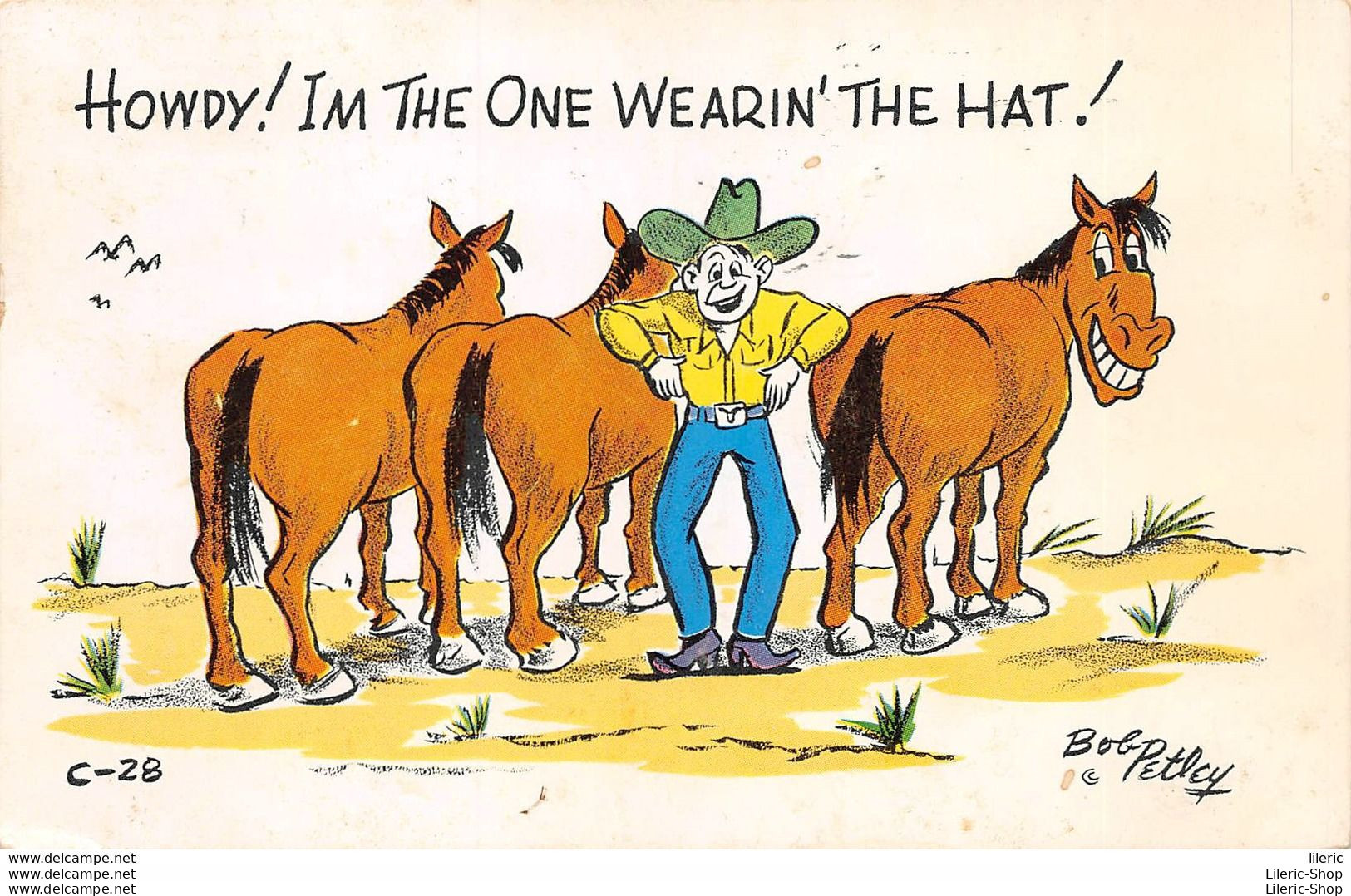 Comic Postcard Bob Pettley  " HOWDY ! IM THE ONE WEARIN' THE HAT ! "  - Humor