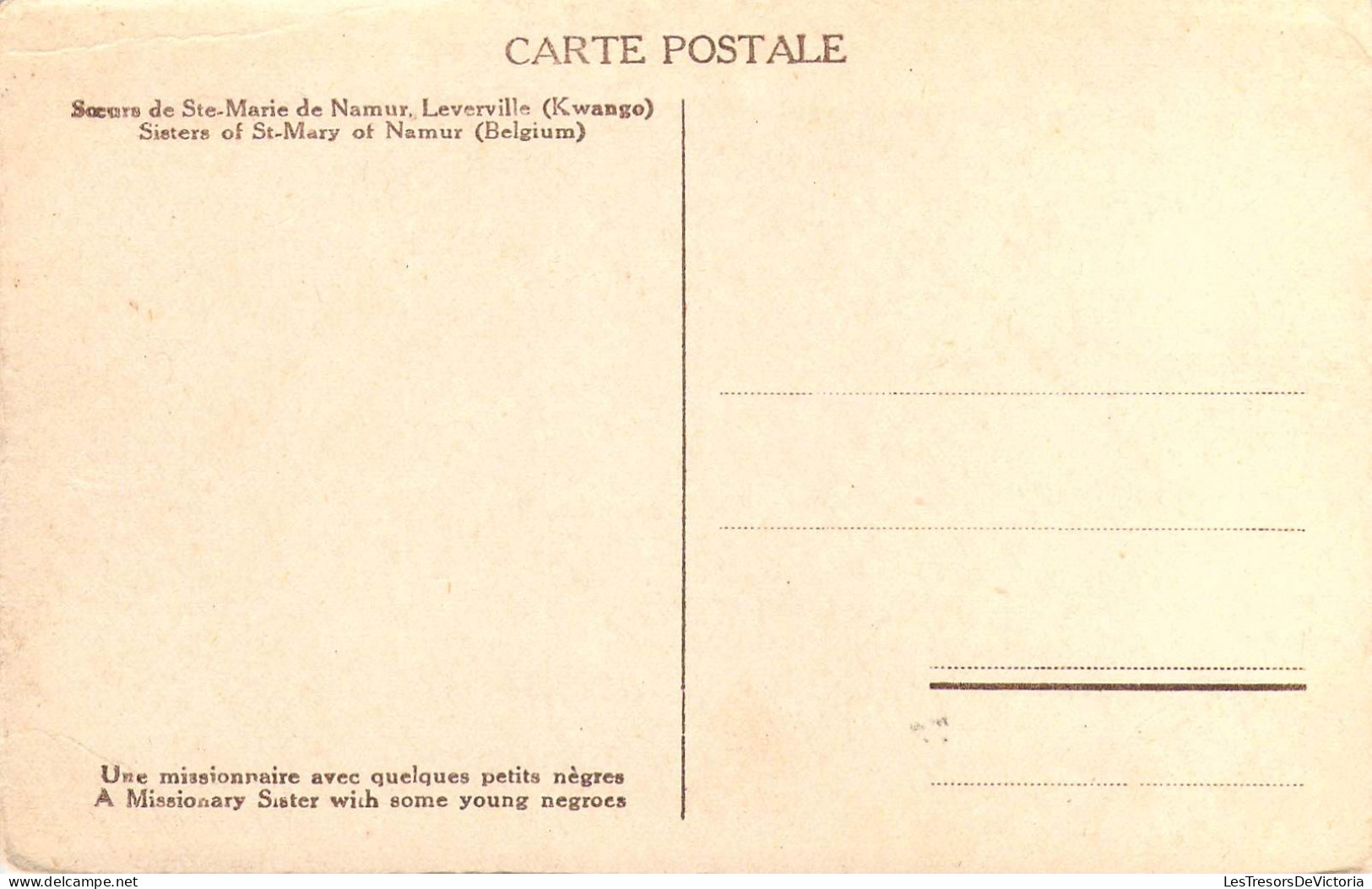 CONGO BELGE - Sœurs De Ste-Marie De Namur - Leverville ( Kwango ) - Carte Postale Ancienne - Belgian Congo