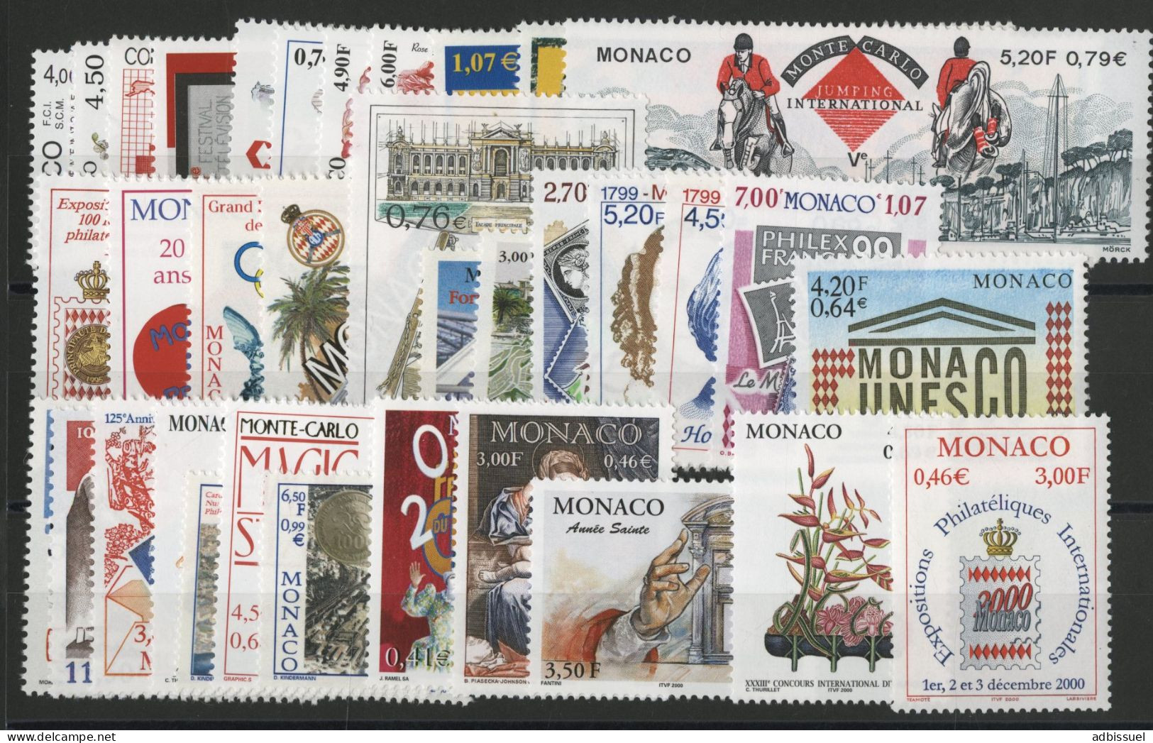 MONACO ANNEE COMPLETE 1999 COTE 138.5 € Neufs ** MNH N° 2186 à 2229 Dont BF N° 81 à 83. TB - Full Years