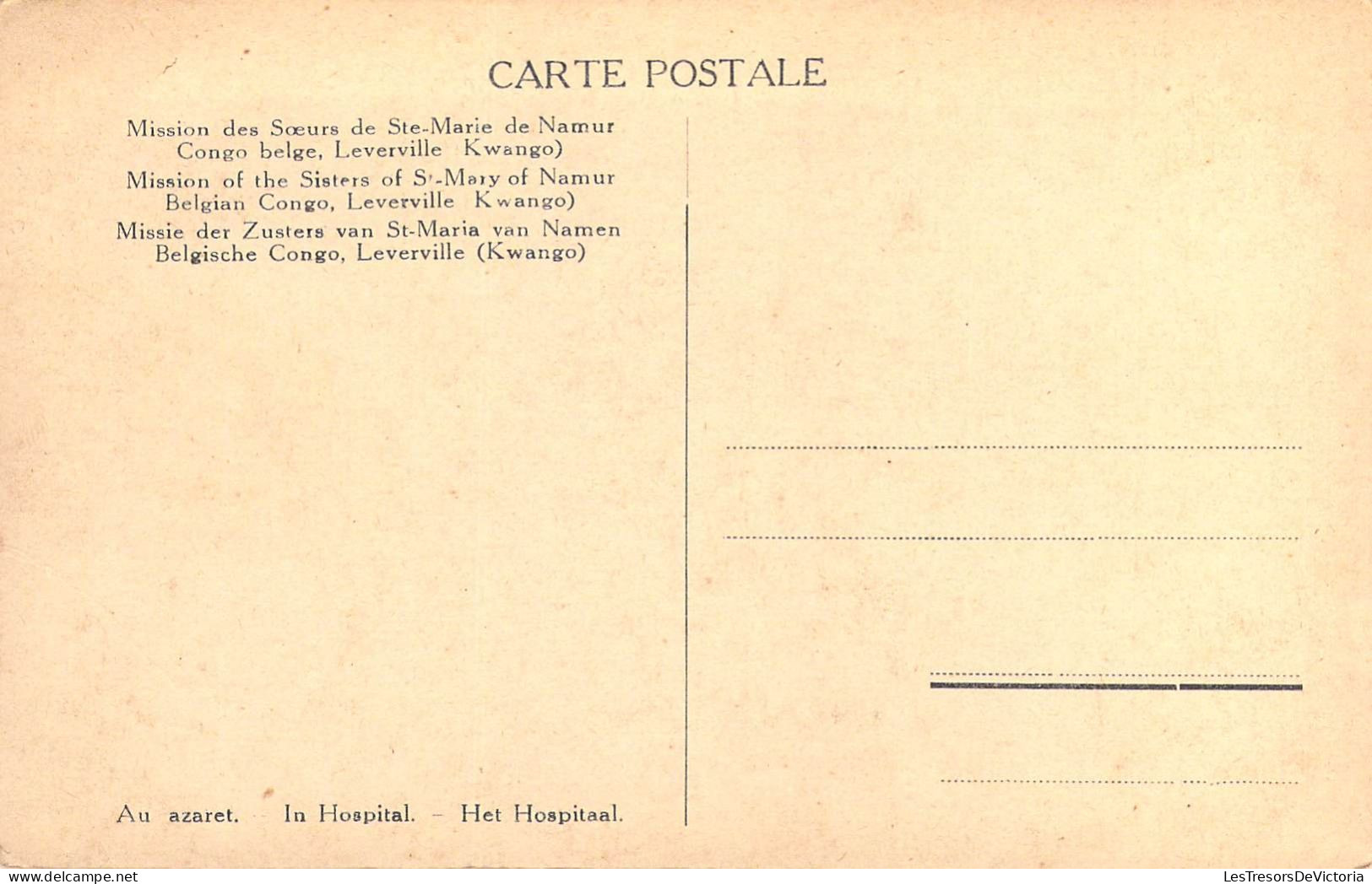 CONGO BELGE - Mission Des Sœurs De Ste-Marie De Namur - Leverville ( Kwango ) - Carte Postale Ancienne - Congo Belga
