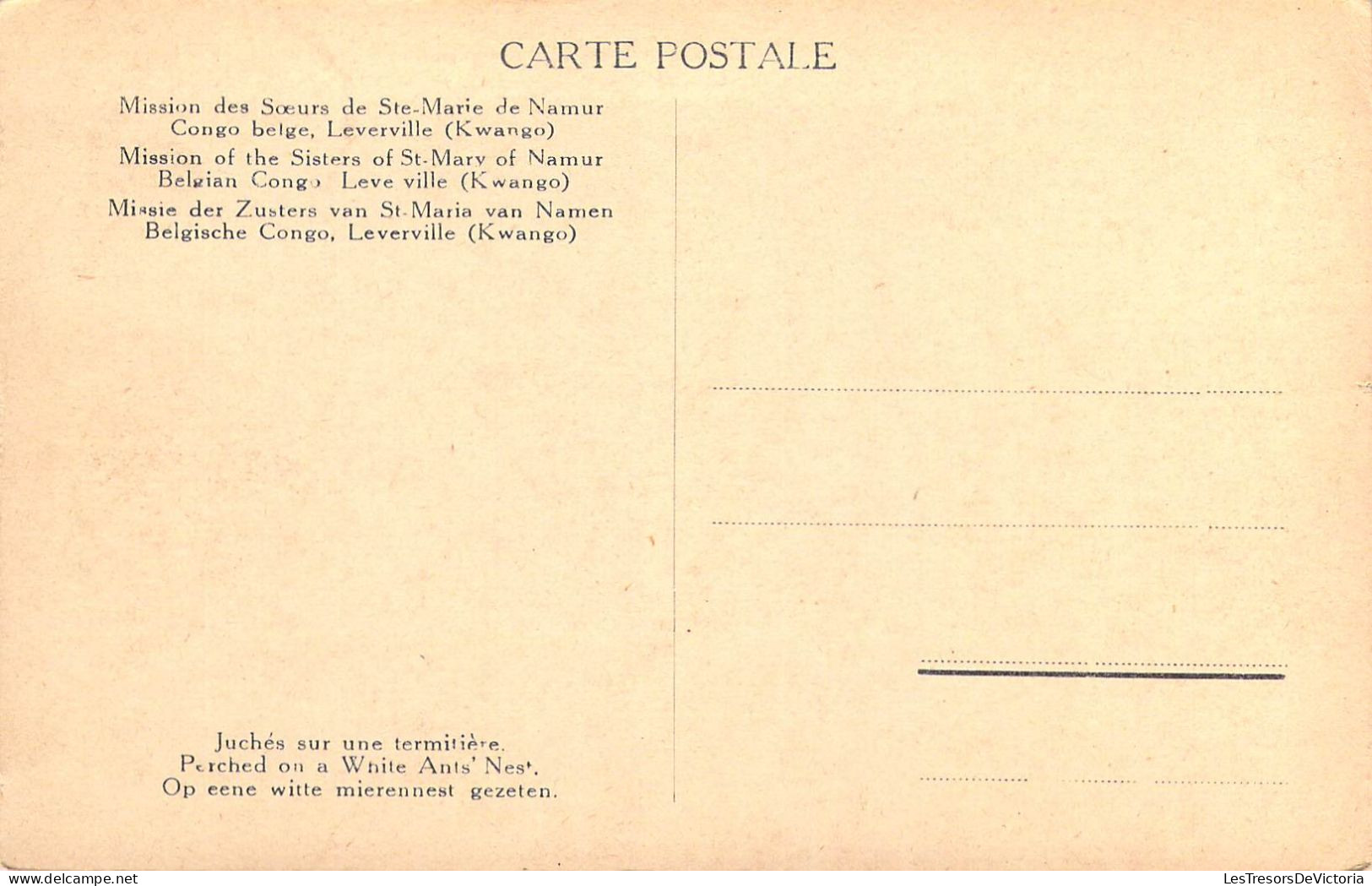 CONGO BELGE - Mission Des Sœurs De Ste-Marie De Namur - Leverville ( Kwango ) - Carte Postale Ancienne - Belgian Congo