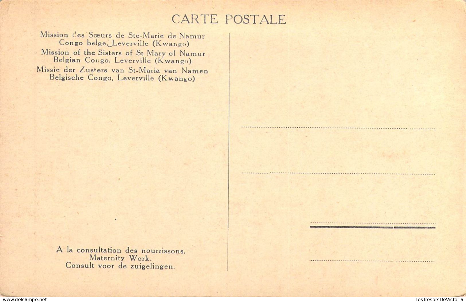 CONGO BELGE - Mission Des Sœurs De Ste-Marie De Namur - Leverville ( Kwango ) - Carte Postale Ancienne - Congo Belga