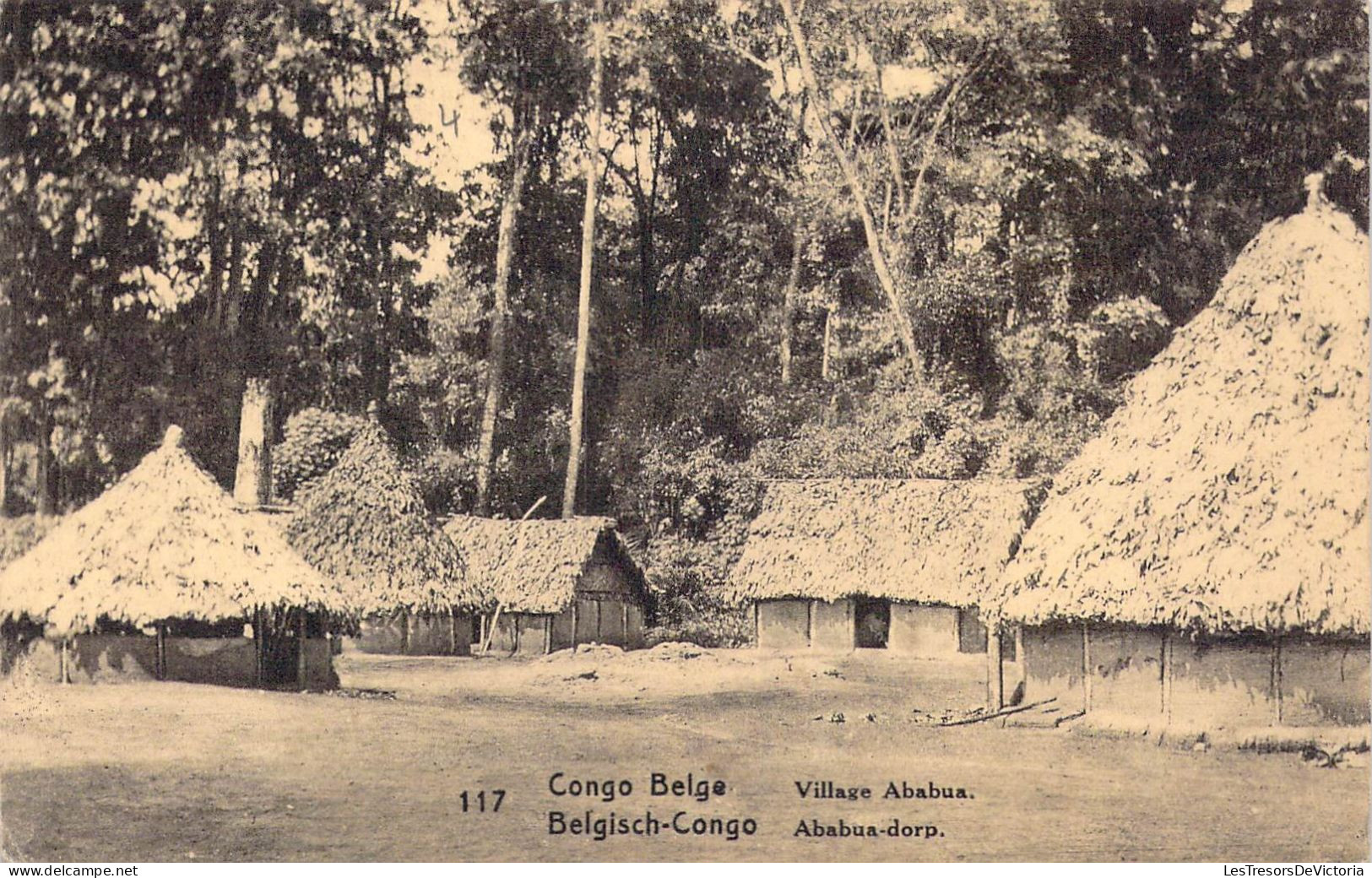 CONGO BELGE - Village Ababua - Carte Postale Ancienne - Congo Belga