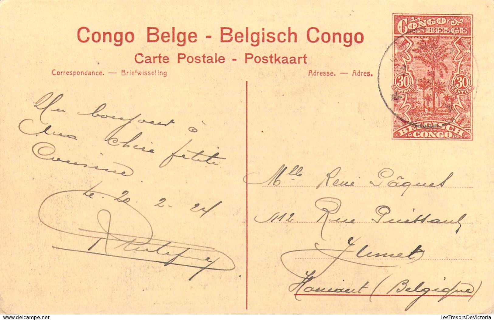 CONGO BELGE - Village Ababua - Carte Postale Ancienne - Congo Belga