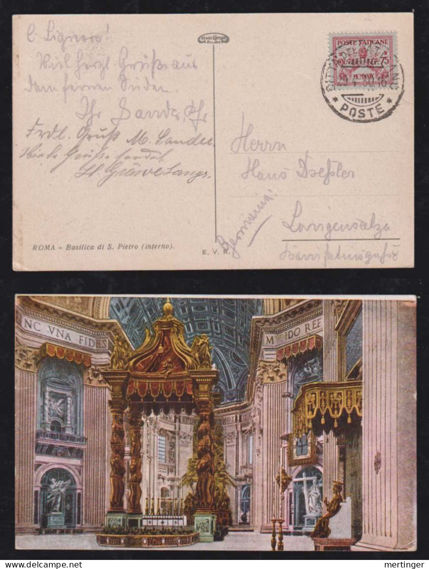 Vatikan Vatican 1930 Picture Postcard To LANGENSALZA Germany - Covers & Documents