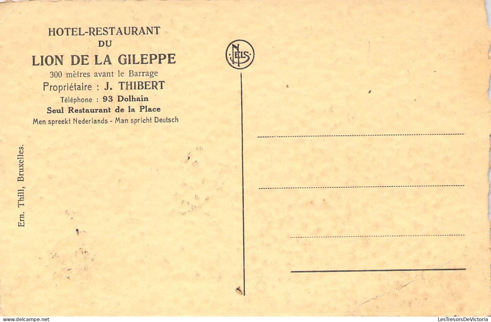 BELGIQUE - GILEPPE - Hôtel Du Lion De La Gileppe - J Thibert - Carte Postale Ancienne - Gileppe (Barrage)