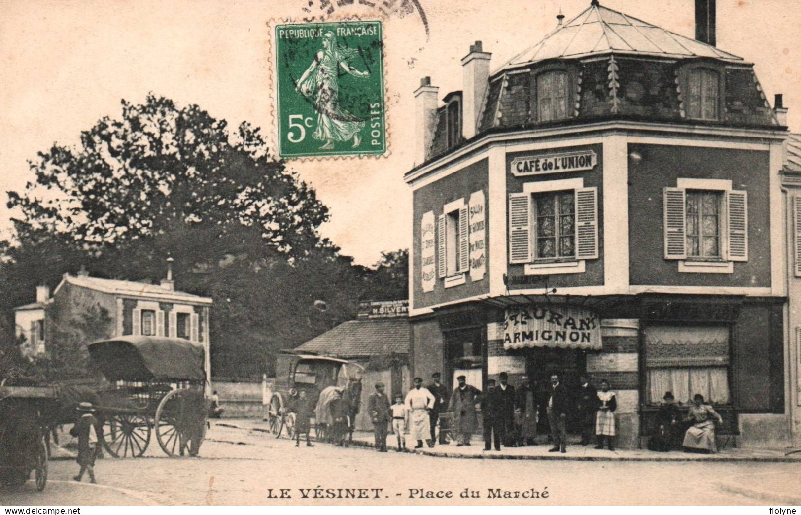 Le Vésinet - La Place Du Marché - Café De L'union , Restaurant - Attelage - Le Vésinet