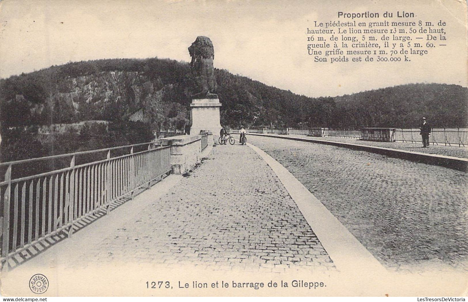 BELGIQUE - GILEPPE - Le Lion Et Le Barrage De La Gileppe - Carte Postale Ancienne - Gileppe (Barrage)