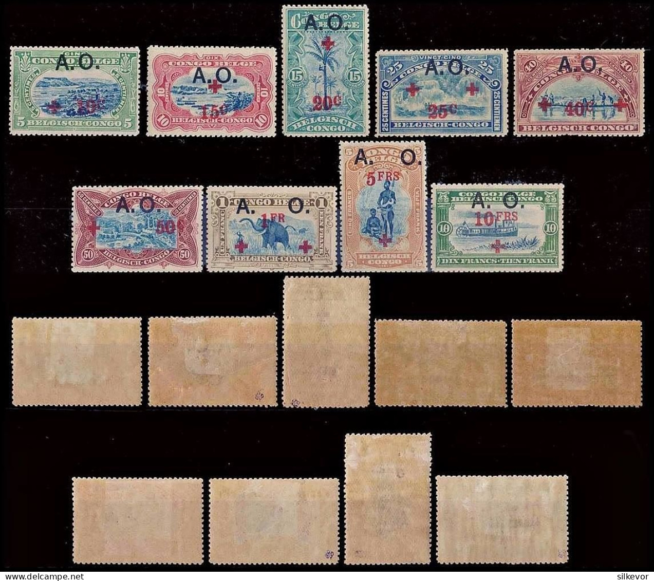 RUANDA URUNDI-BELGIAN OCCUPATION-1918-STAMPS-SEMI-POSTAL STAMPS OF BELGIAN CONGO,OVERPRINTED ( A.O., "AFRICA ORIENTALE" - Ongebruikt