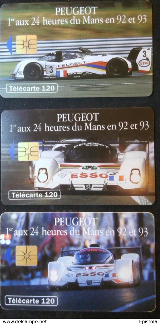 Cars - ▻ France: 24 Heures du Mans Collection PEUGEOT 905 - 120 U - Lot 3  Télécartes