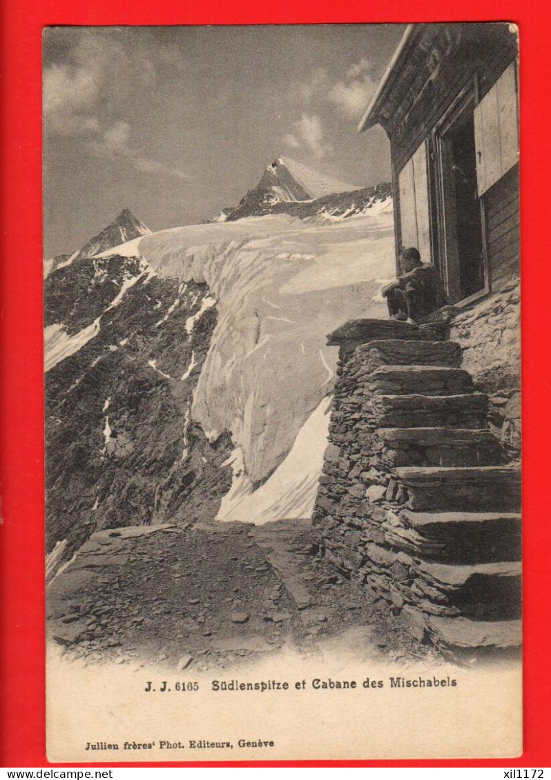 GCG-15  Südlenspitze  Et Cabane Des Mischabels. Belebt.  Circulé Avec Un Timbre Anglais En 1910 Vers Isle Of Wight - Lens