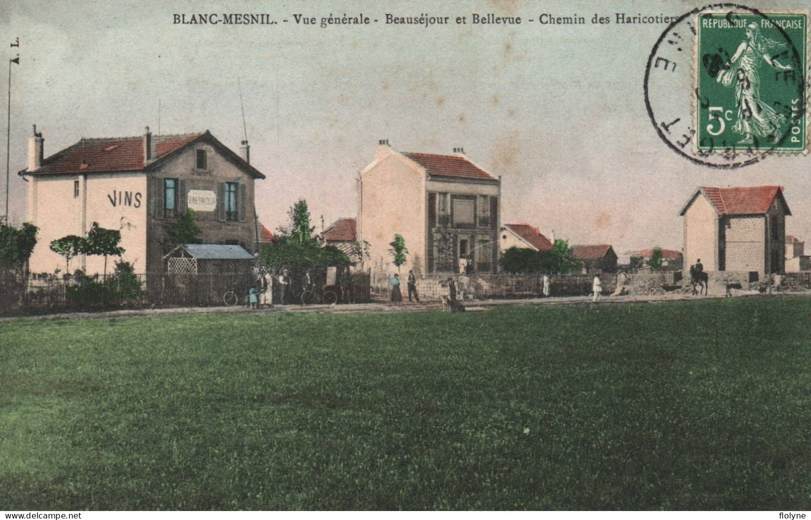 Le Blanc Mesnil - Vue Générale - Beauséjour Et Bellevue - Chemin Des Haricotiers - Vins Traiteur - Cpa Colorisée - Le Blanc-Mesnil