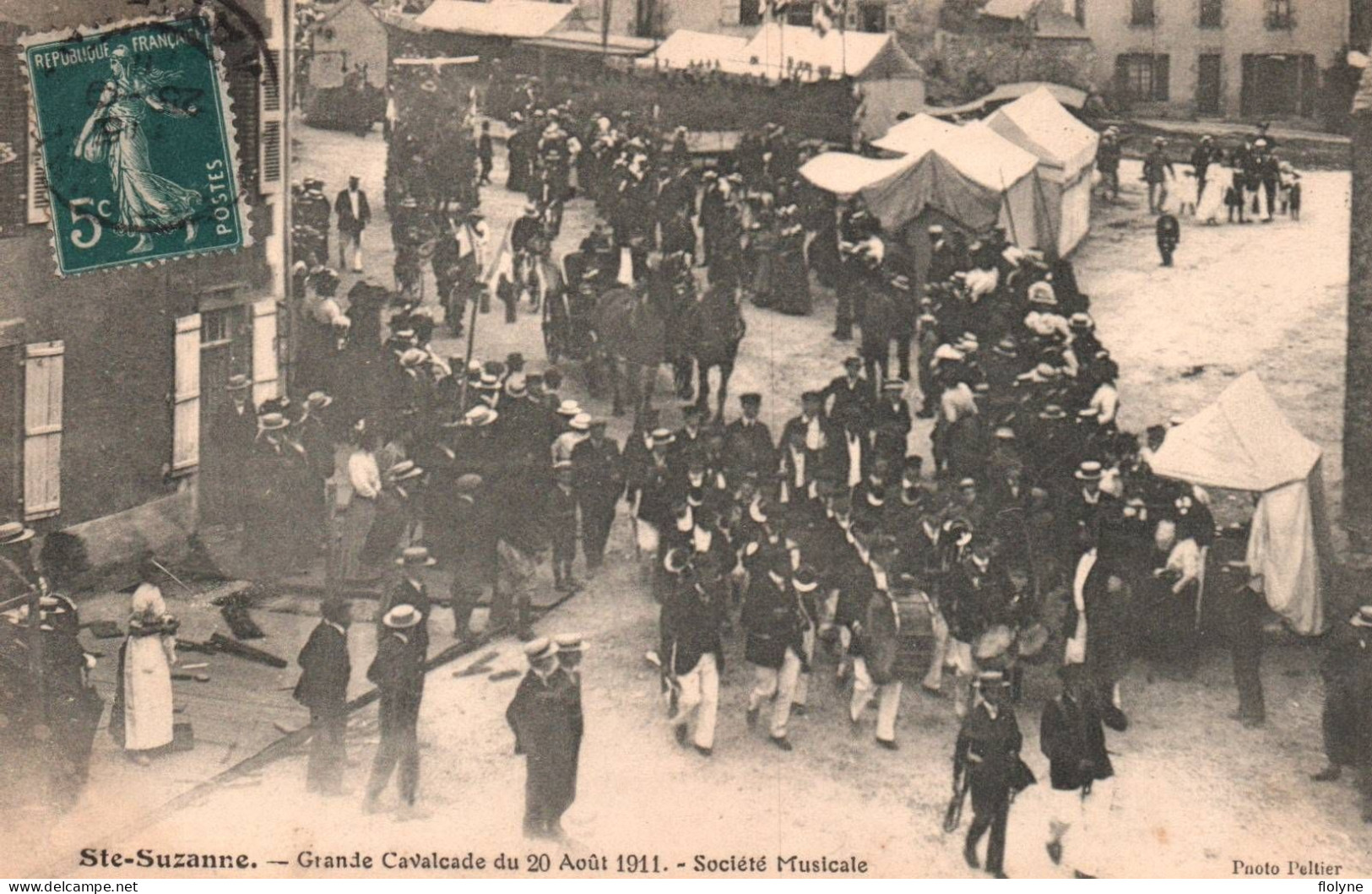 Sainte Suzanne - Grande Cavalcade Du 20 Août 1911 - La Société Musicale - Fanfare - Fête Locale - Sainte Suzanne