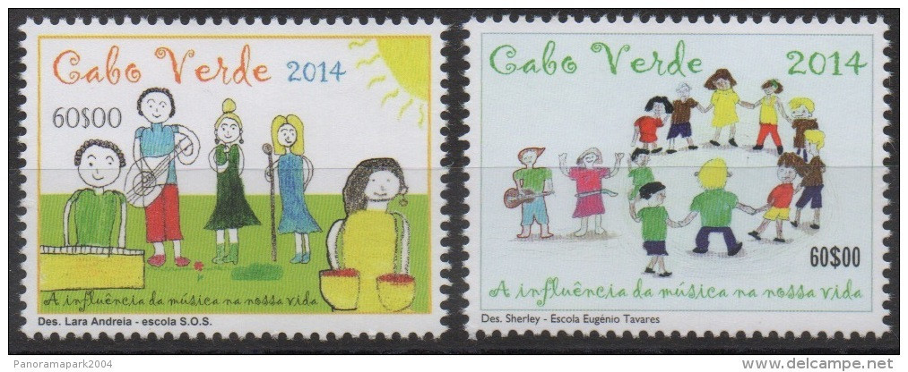Cabo Verde 2014 - Dessins D'enfants Children's Drawings Kinderzeichnungen Mi. 1027-1028  2 Val. MNH - Kap Verde