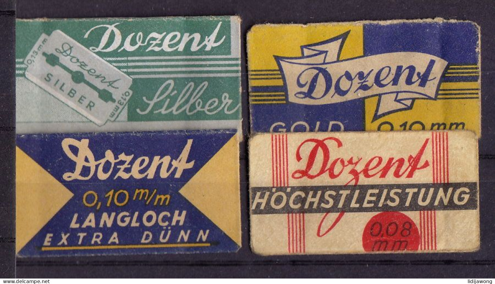 "DOZENT" Razor Blade Old Vintage 4 WRAPPERS (see Sales Conditions) - Lames De Rasoir