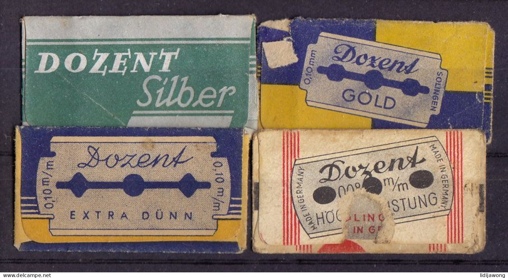 "DOZENT" Razor Blade Old Vintage 4 WRAPPERS (see Sales Conditions) - Lames De Rasoir